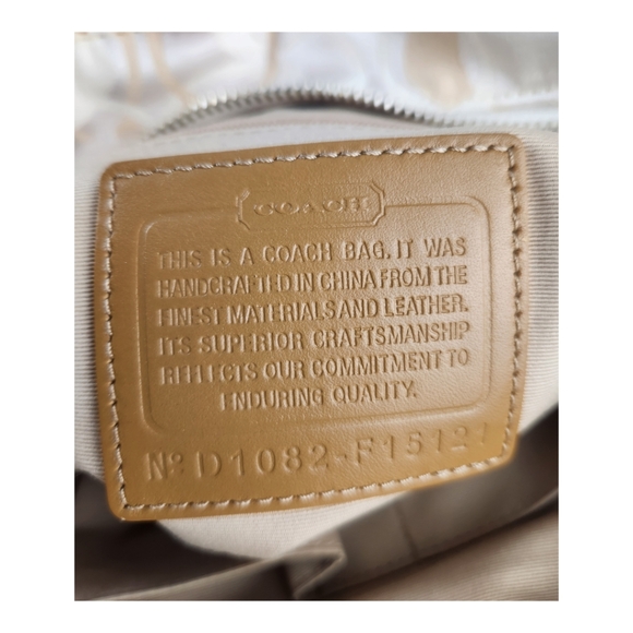 Coach Penelope Signature Cream / Gold Large Shoulder Bag Mom Tote Purse Classy - Picture 8 of 14